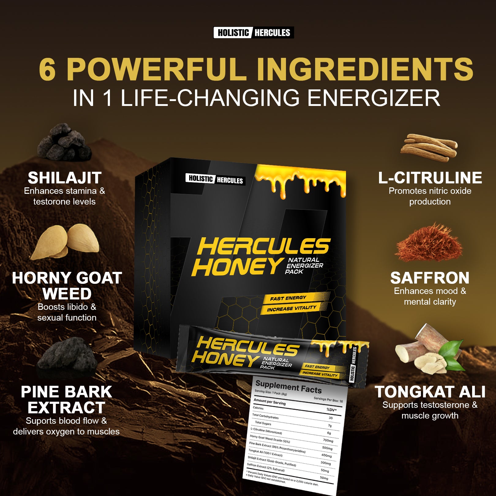 Hercules Honey Packs - 16 8G Packs Per Box