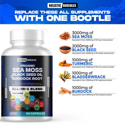 Hercules 12 in 1 Sea Moss Blend - (Stamina Boosting Capsules)